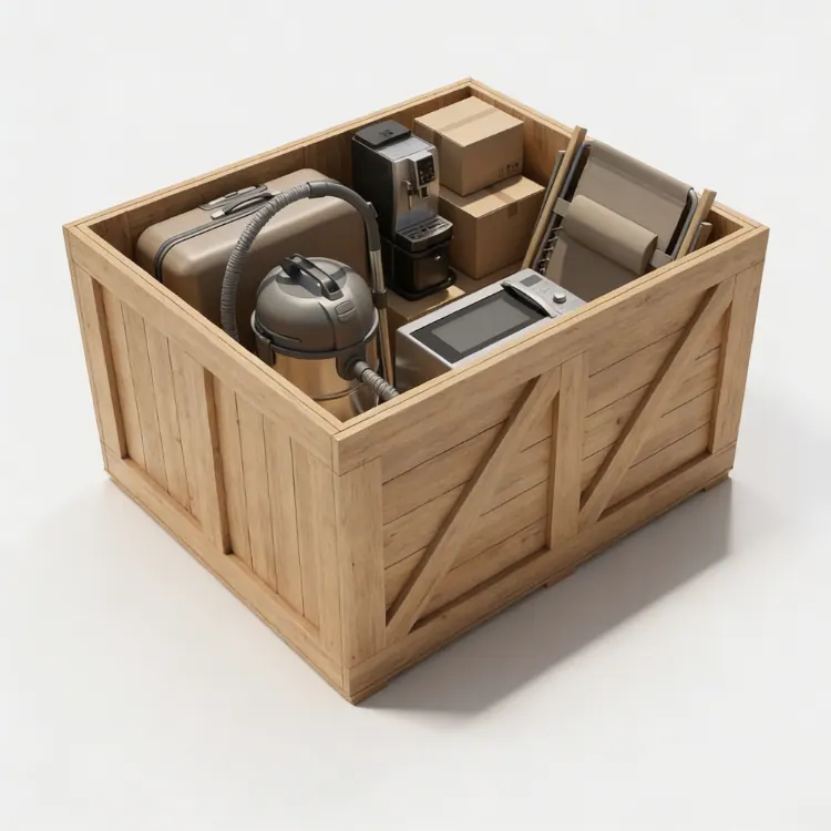 Cassa in legno con lucchetto